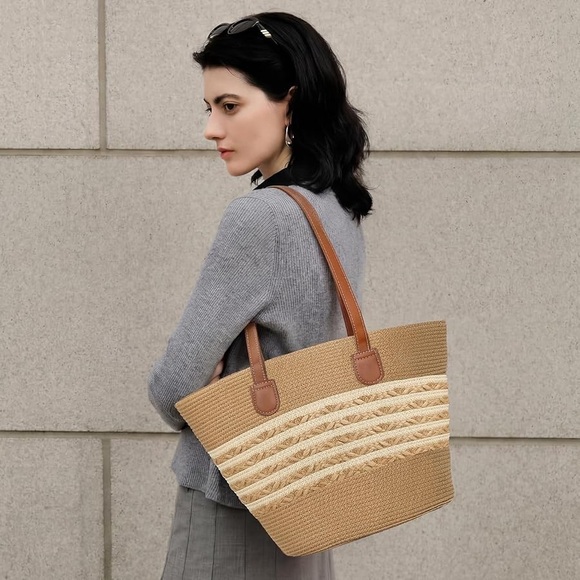 Straw Beach Bag For Women - Picture 2 of 7